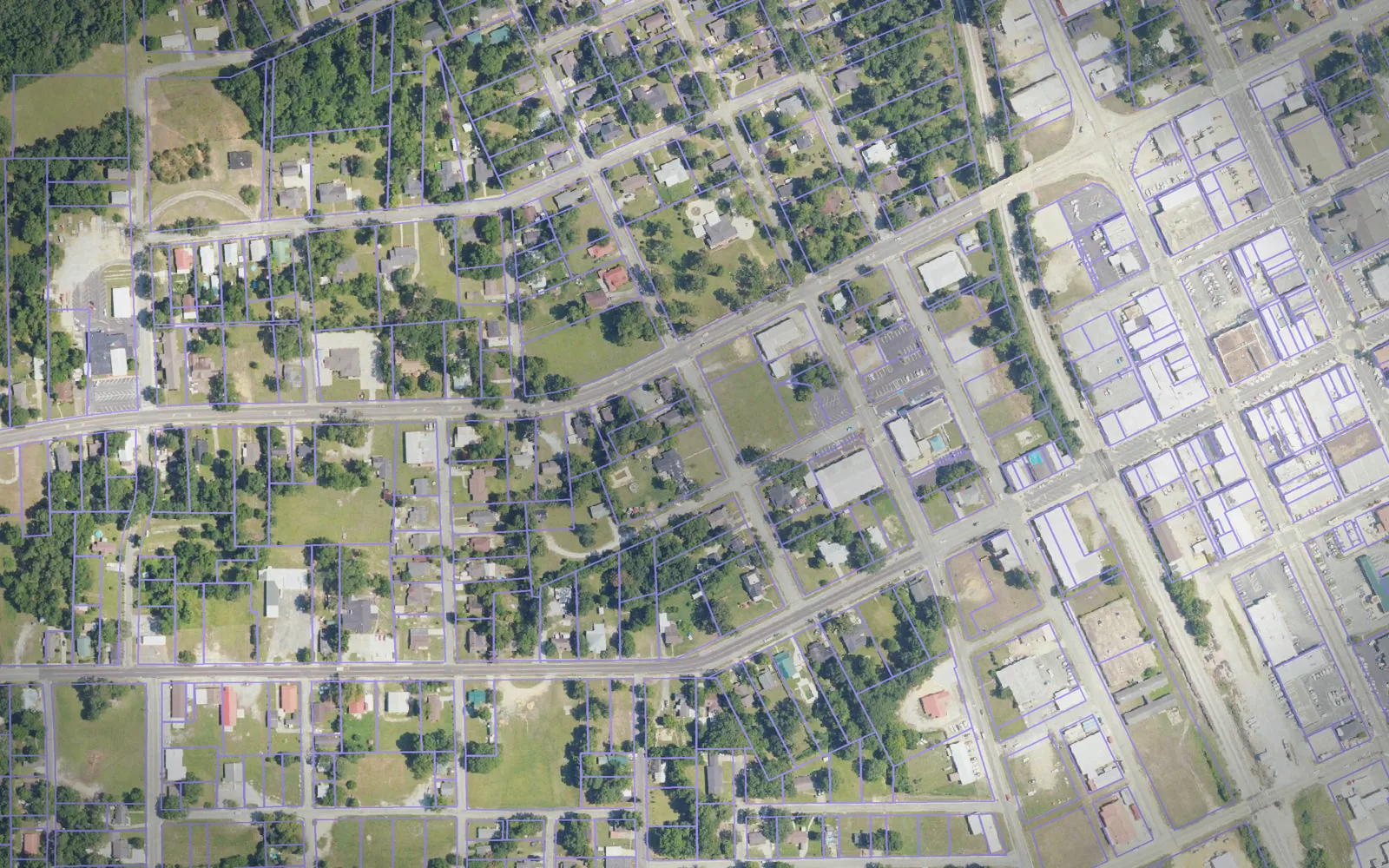 Parcel boundaries over aerial imagery of Chilton County, Alabama