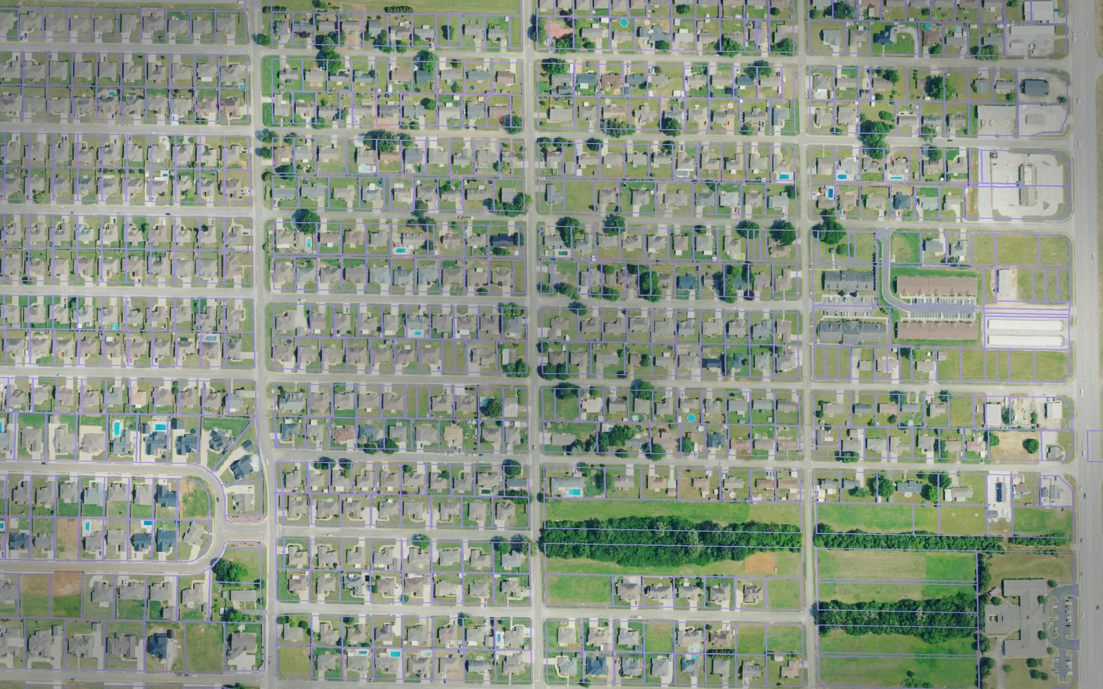 Parcel boundaries over aerial imagery of Colbert County, Alabama