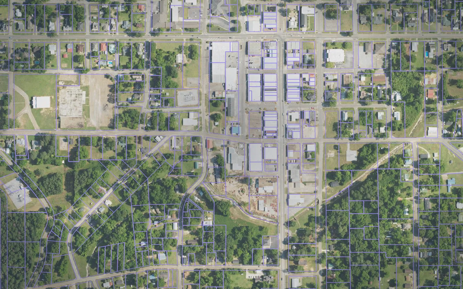 Parcel boundaries over aerial imagery of Crenshaw County, Alabama