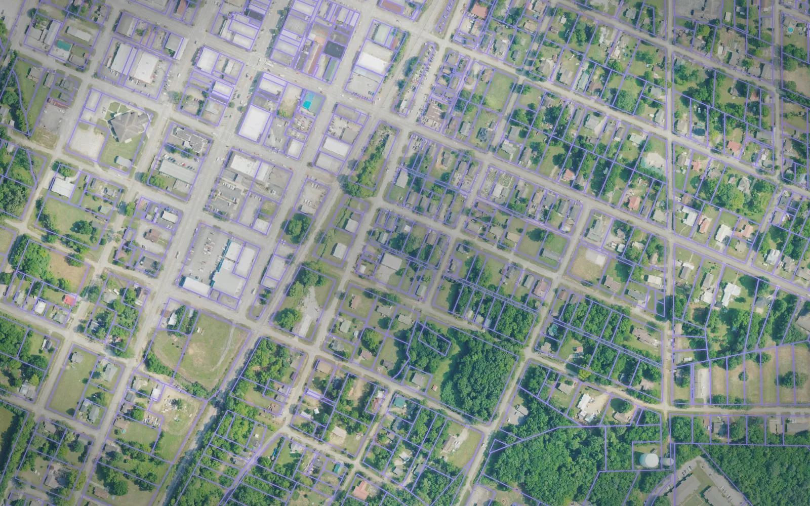 Parcel boundaries over aerial imagery of Franklin County, Alabama