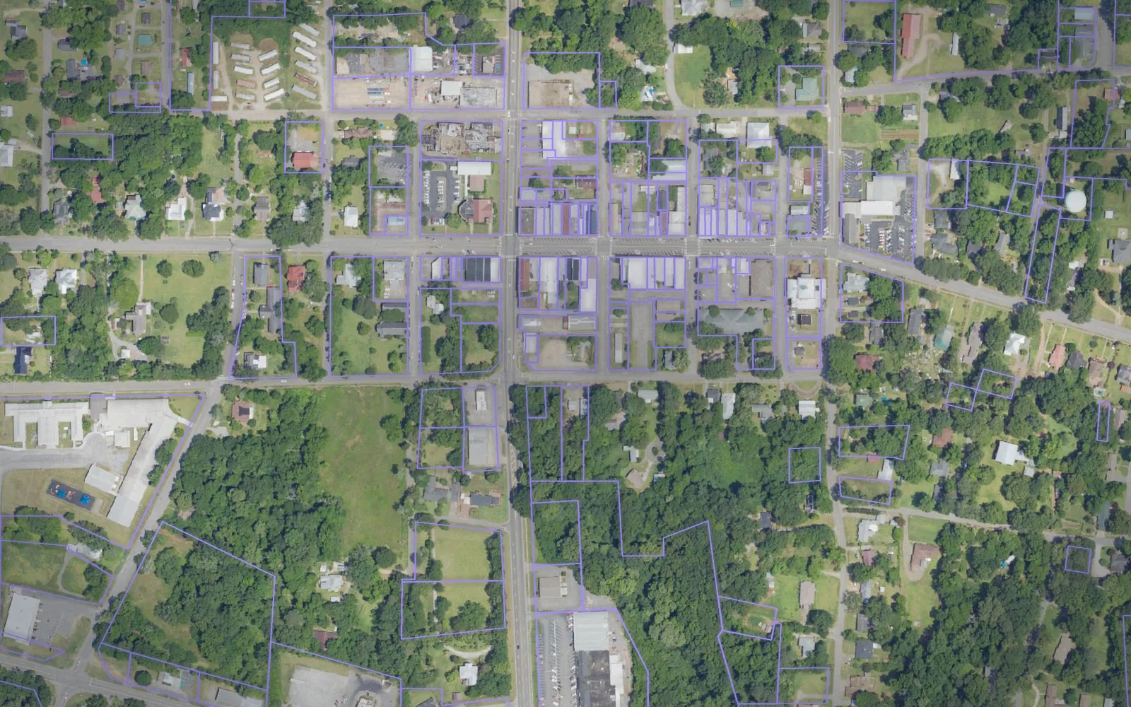 Parcel boundaries over aerial imagery of Hale County, Alabama