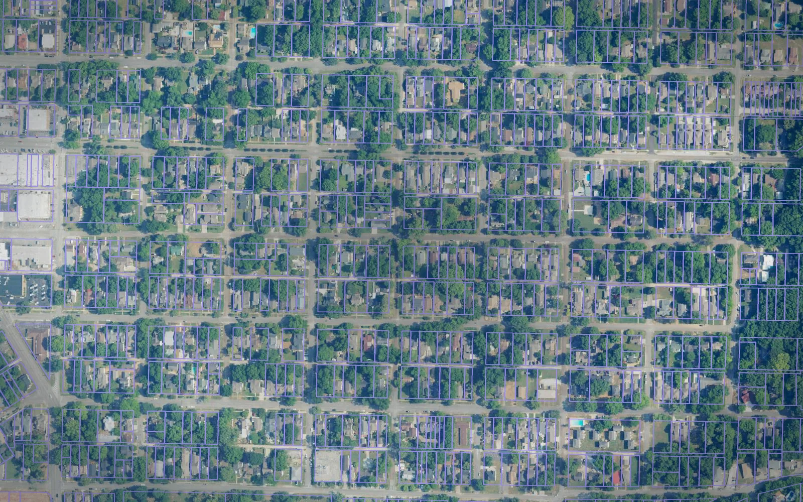 Parcel boundaries over aerial imagery of Madison County, Alabama