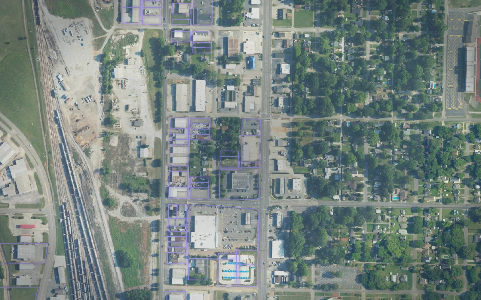 Parcel boundaries over aerial imagery of Morgan County, Alabama