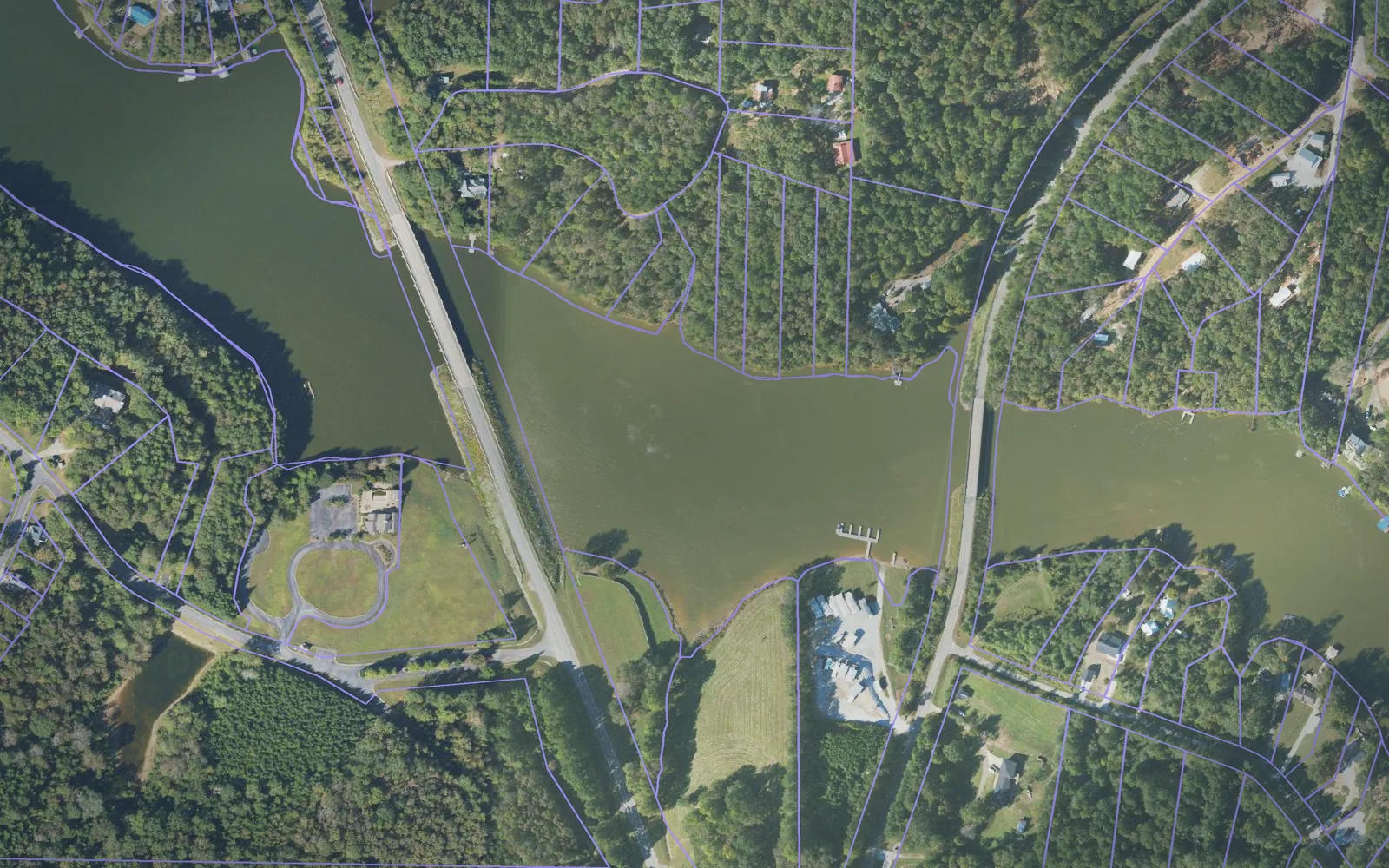 Parcel boundaries over aerial imagery of Randolph County, Alabama