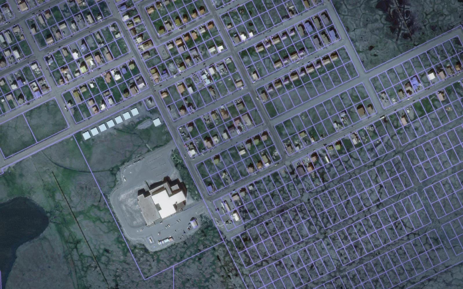 Parcel boundaries over aerial imagery of North Slope Borough, Alaska