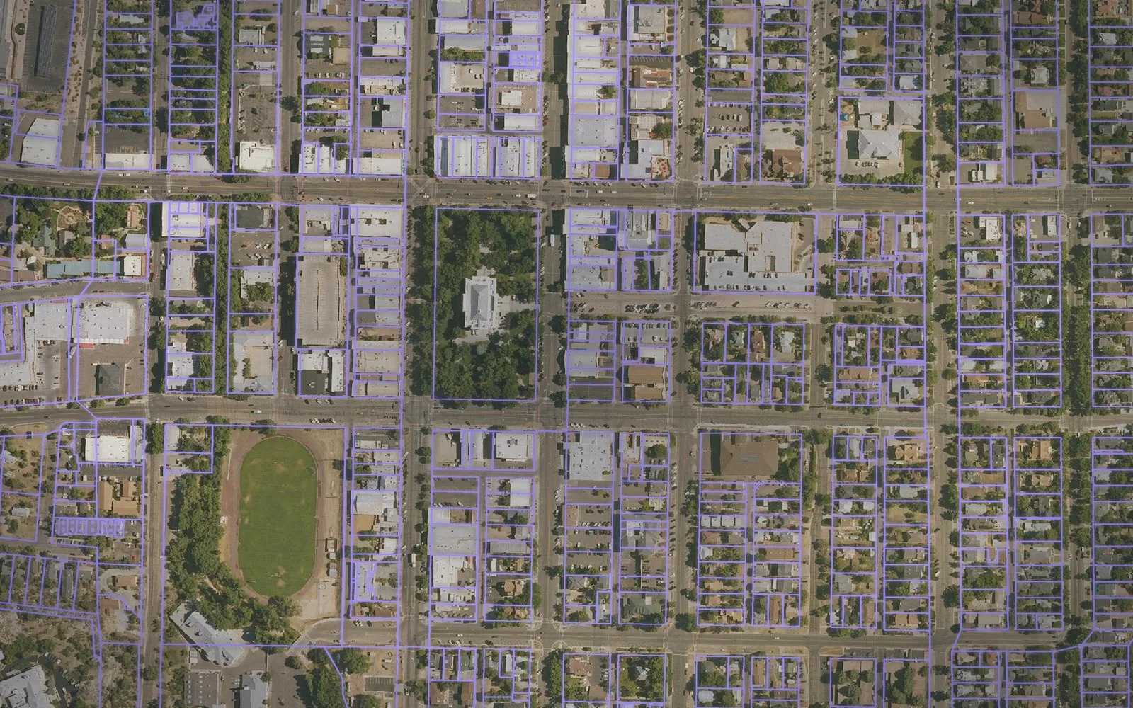 Parcel boundaries over aerial imagery of Yavapai County, Arizona