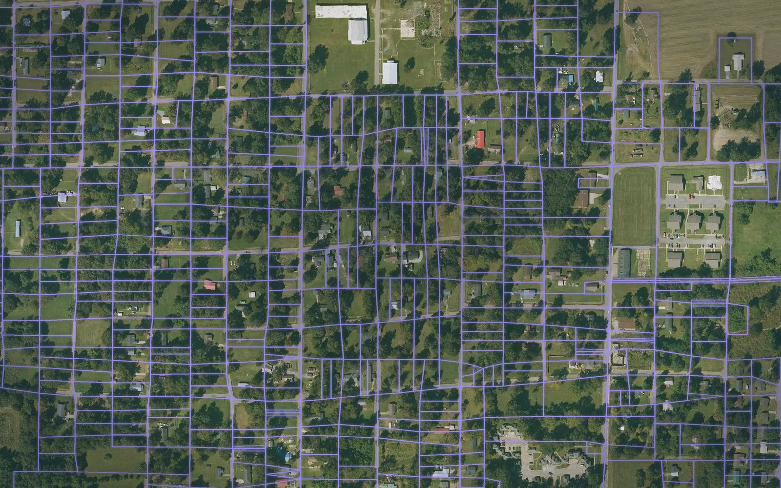 Parcel boundaries over aerial imagery of Chicot County, Arkansas