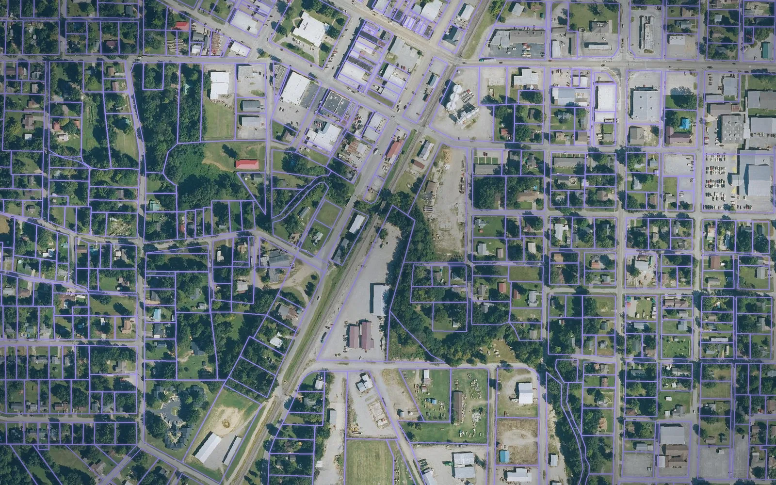 Parcel boundaries over aerial imagery of Clay County, Arkansas