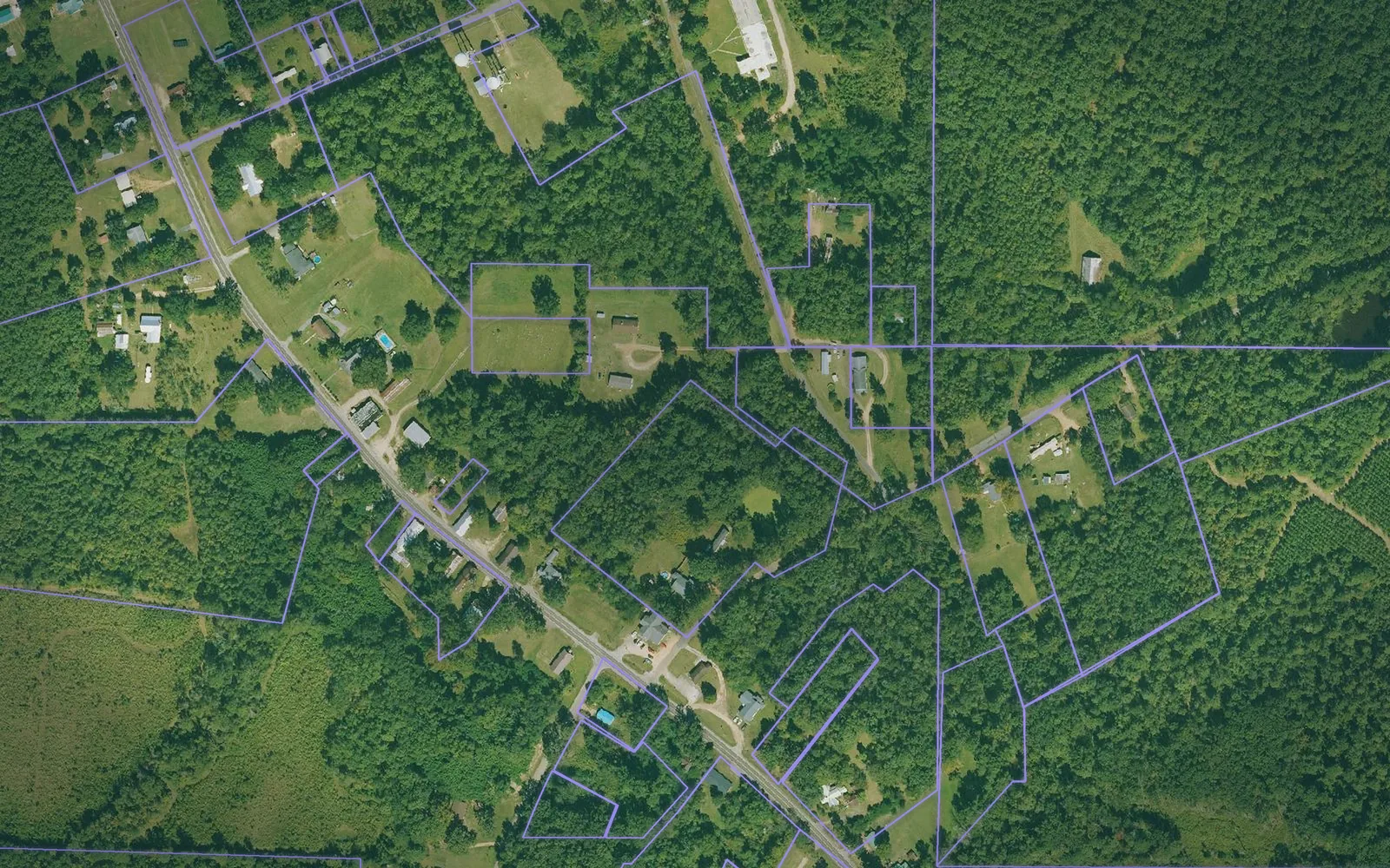 Parcel boundaries over aerial imagery of Cleveland County, Arkansas