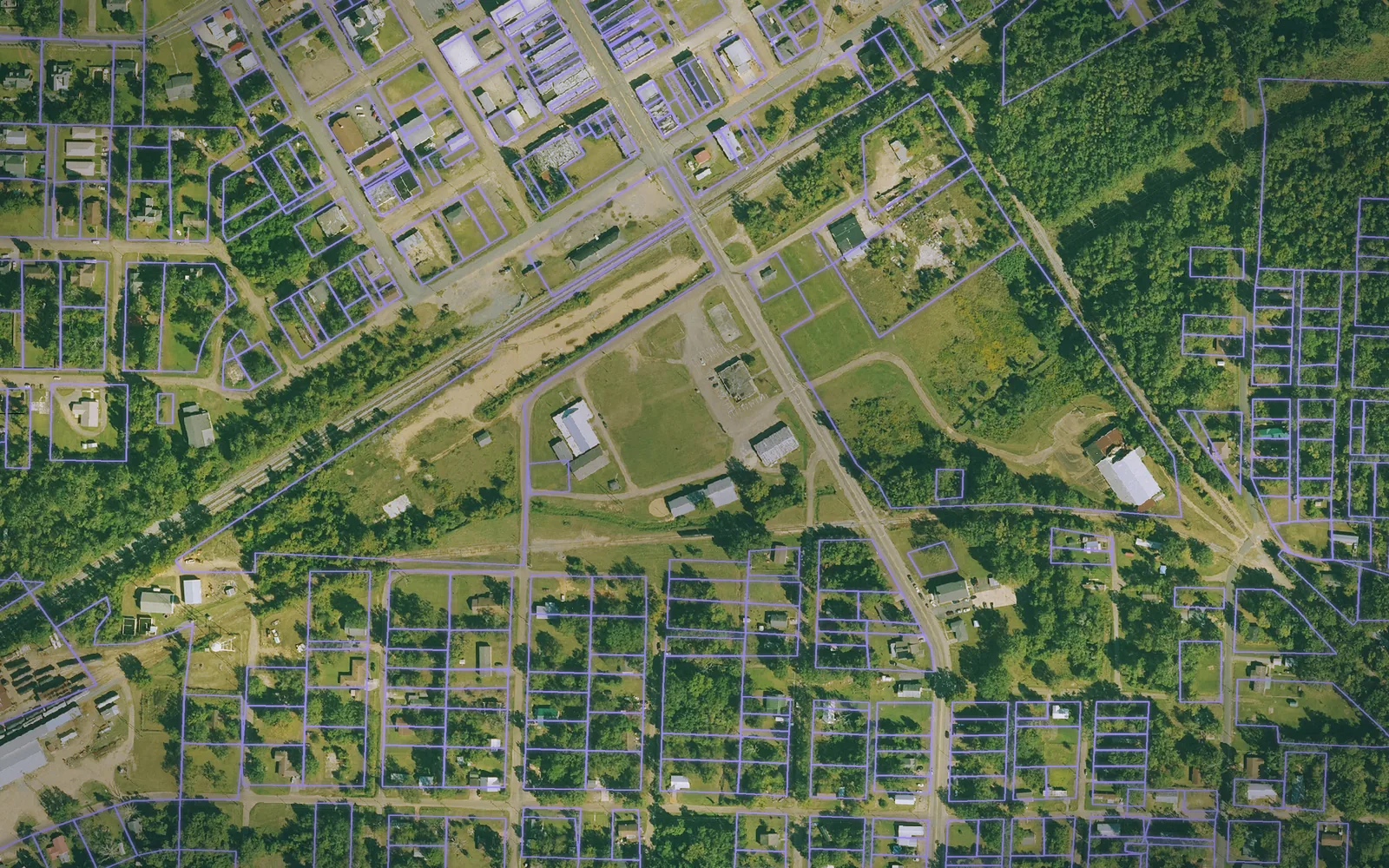 Parcel boundaries over aerial imagery of Dallas County, Arkansas