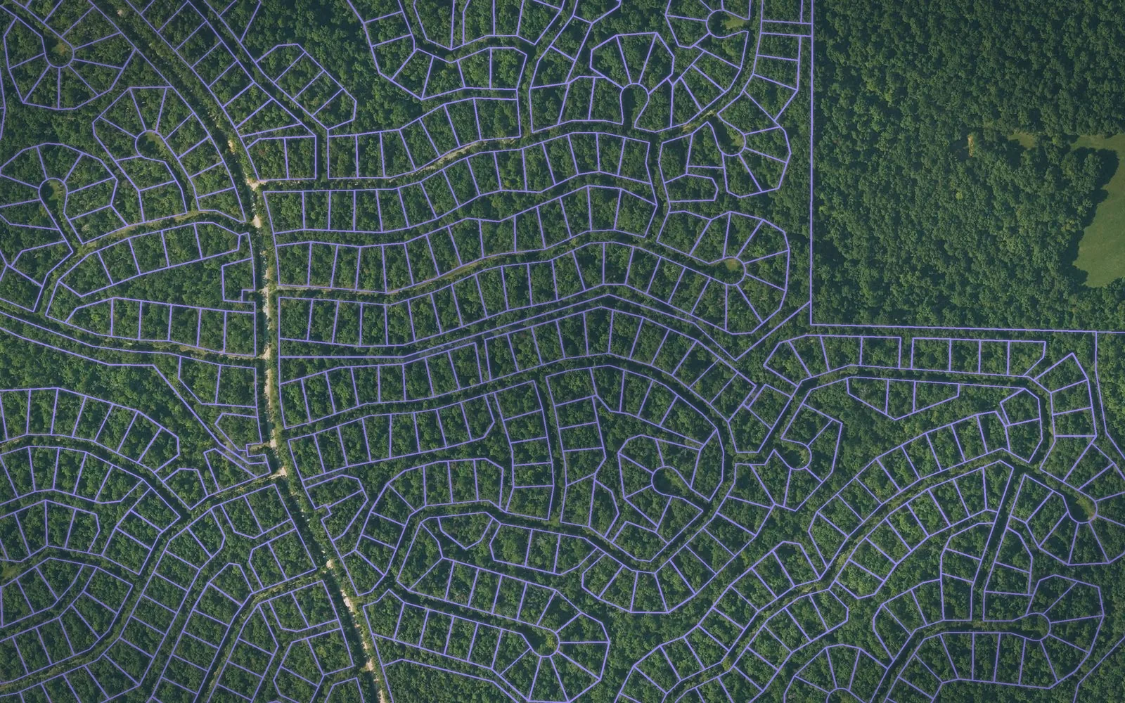 Parcel boundaries over aerial imagery of Fulton County, Arkansas