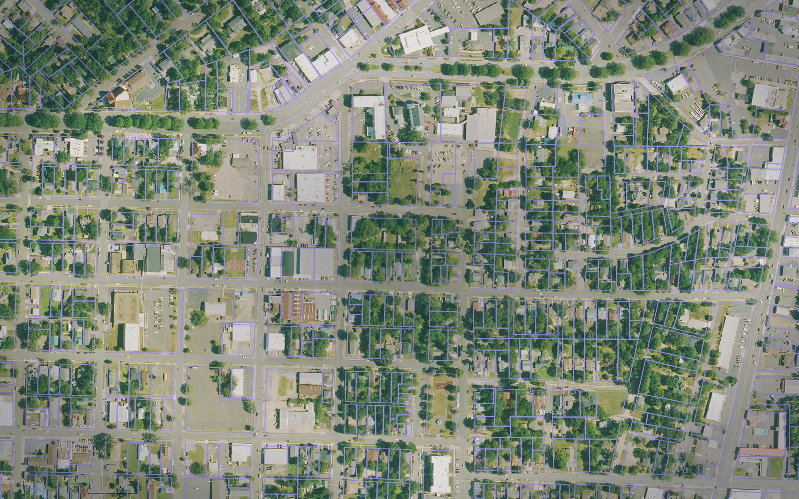 Parcel boundaries over aerial imagery of Garland County, Arkansas
