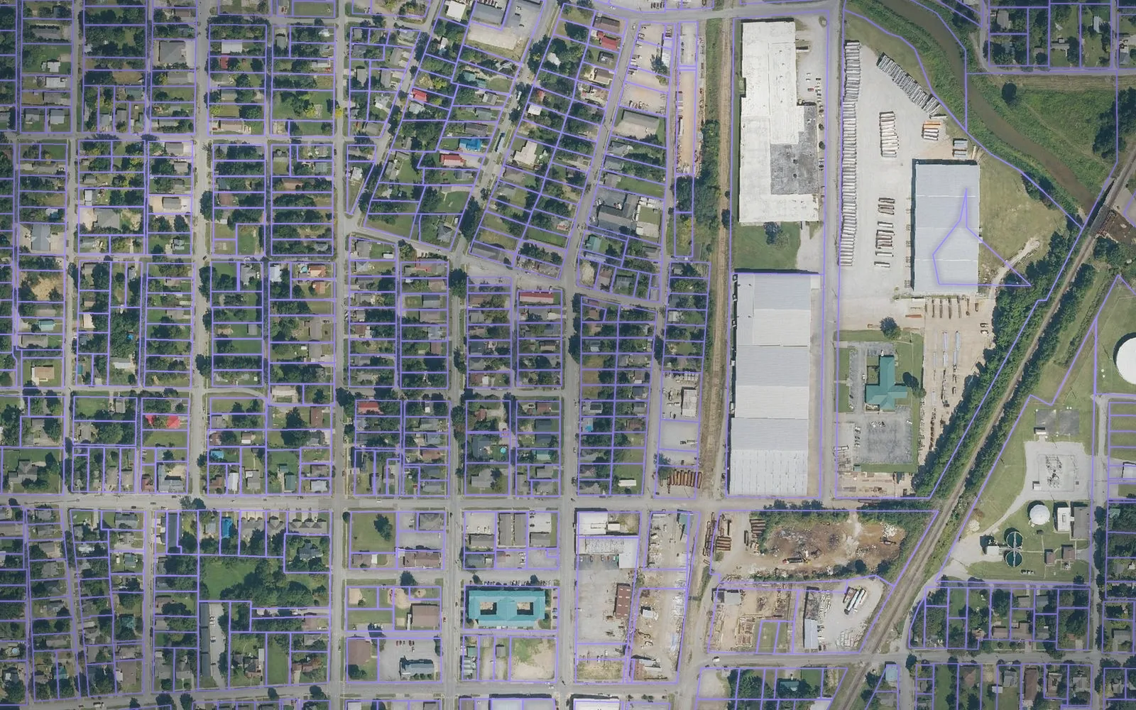 Parcel boundaries over aerial imagery of Greene County, Arkansas