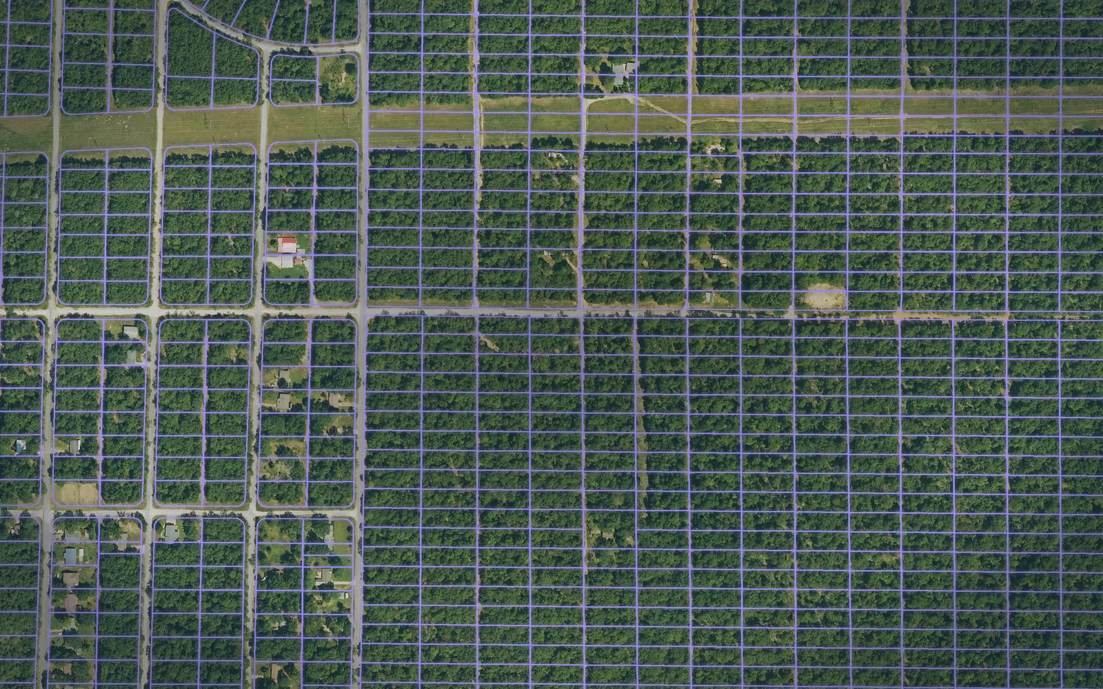 Parcel boundaries over aerial imagery of Izard County, Arkansas