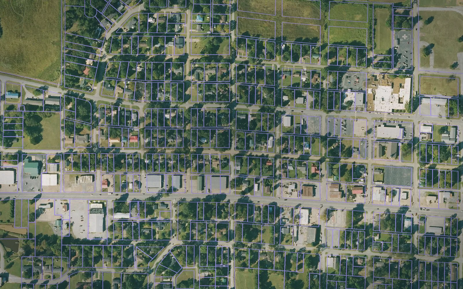 Parcel boundaries over aerial imagery of Jackson County, Arkansas