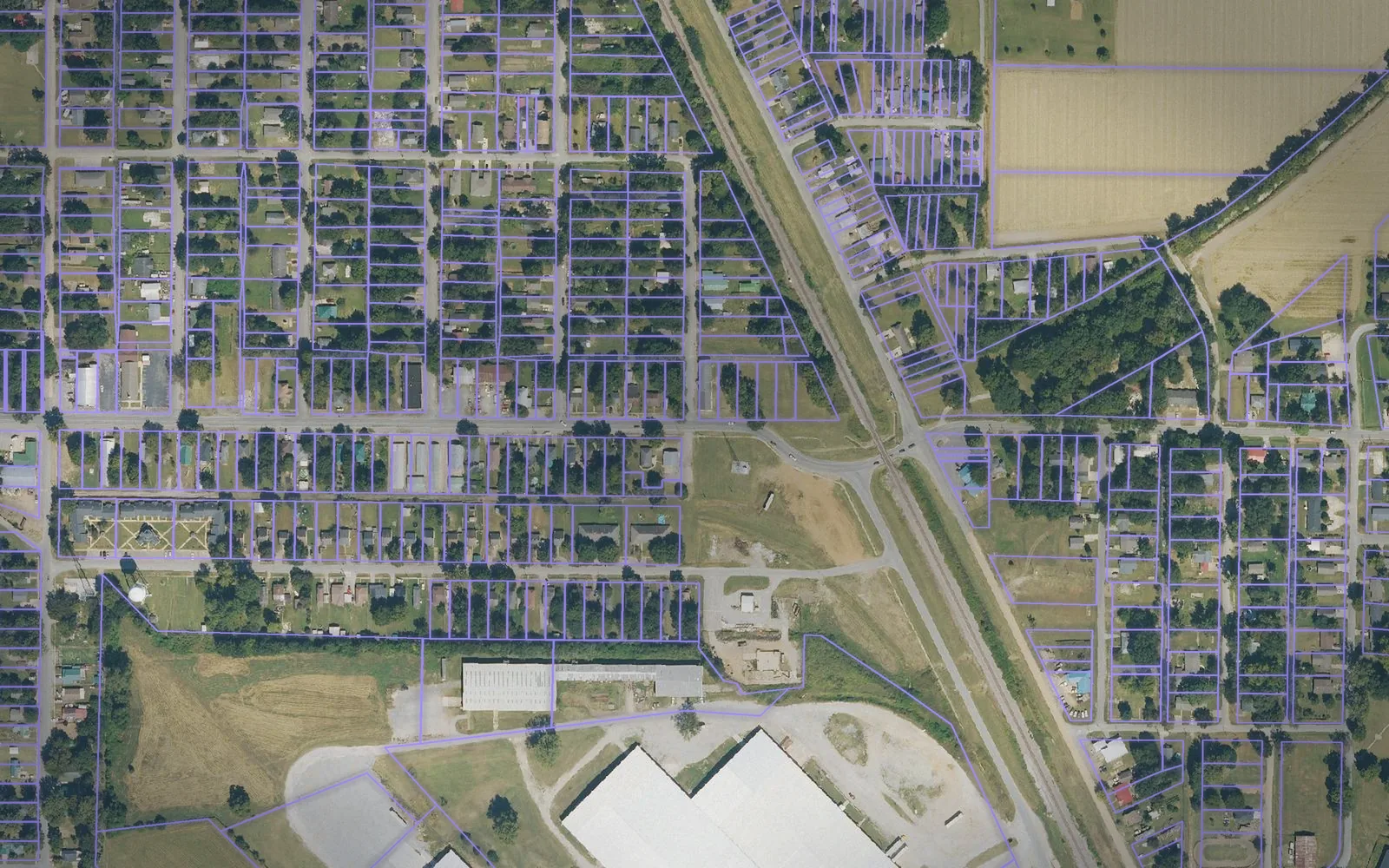 Parcel boundaries over aerial imagery of Poinsett County, Arkansas
