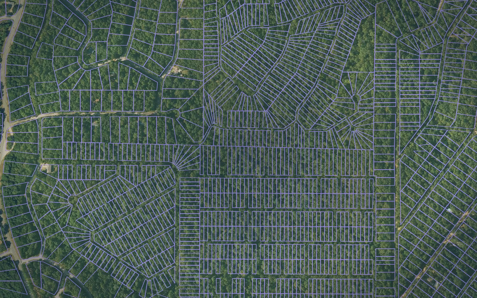 Parcel boundaries over aerial imagery of Sharp County, Arkansas