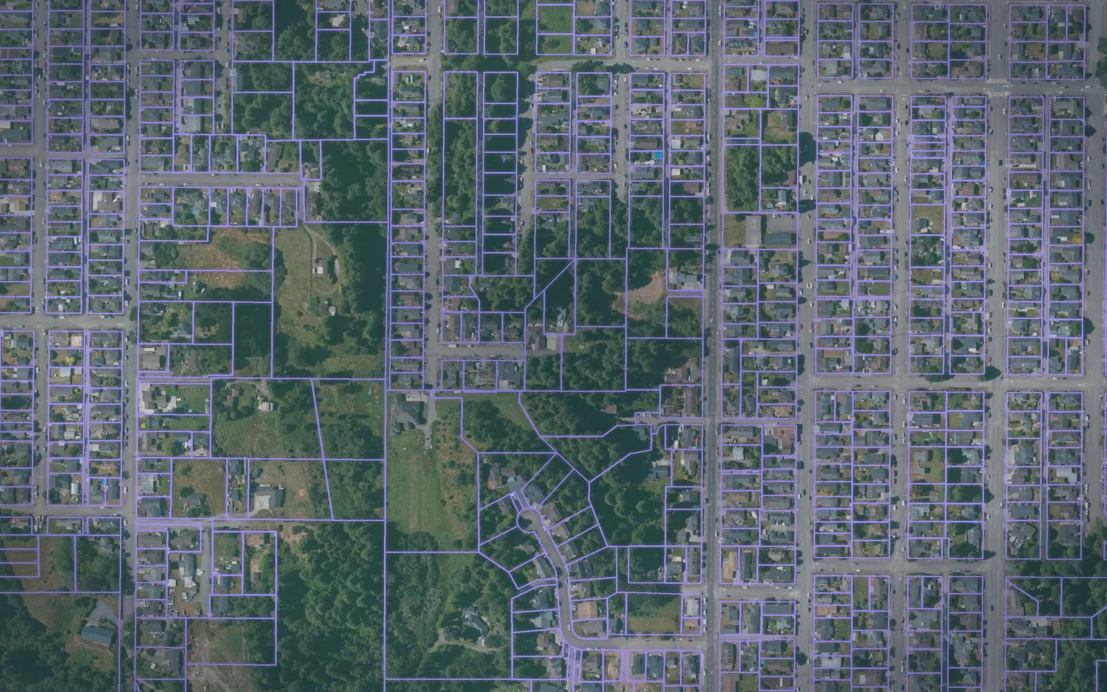 Parcel boundaries over aerial imagery of Humboldt County, California