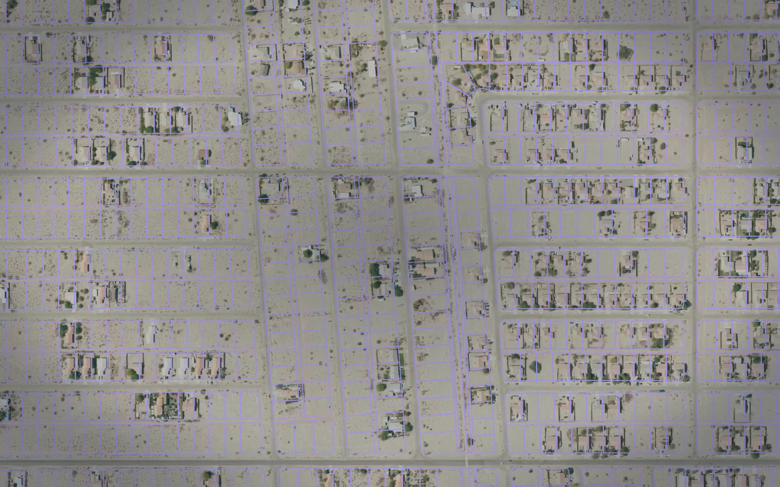 Parcel boundaries over aerial imagery of Imperial County, California