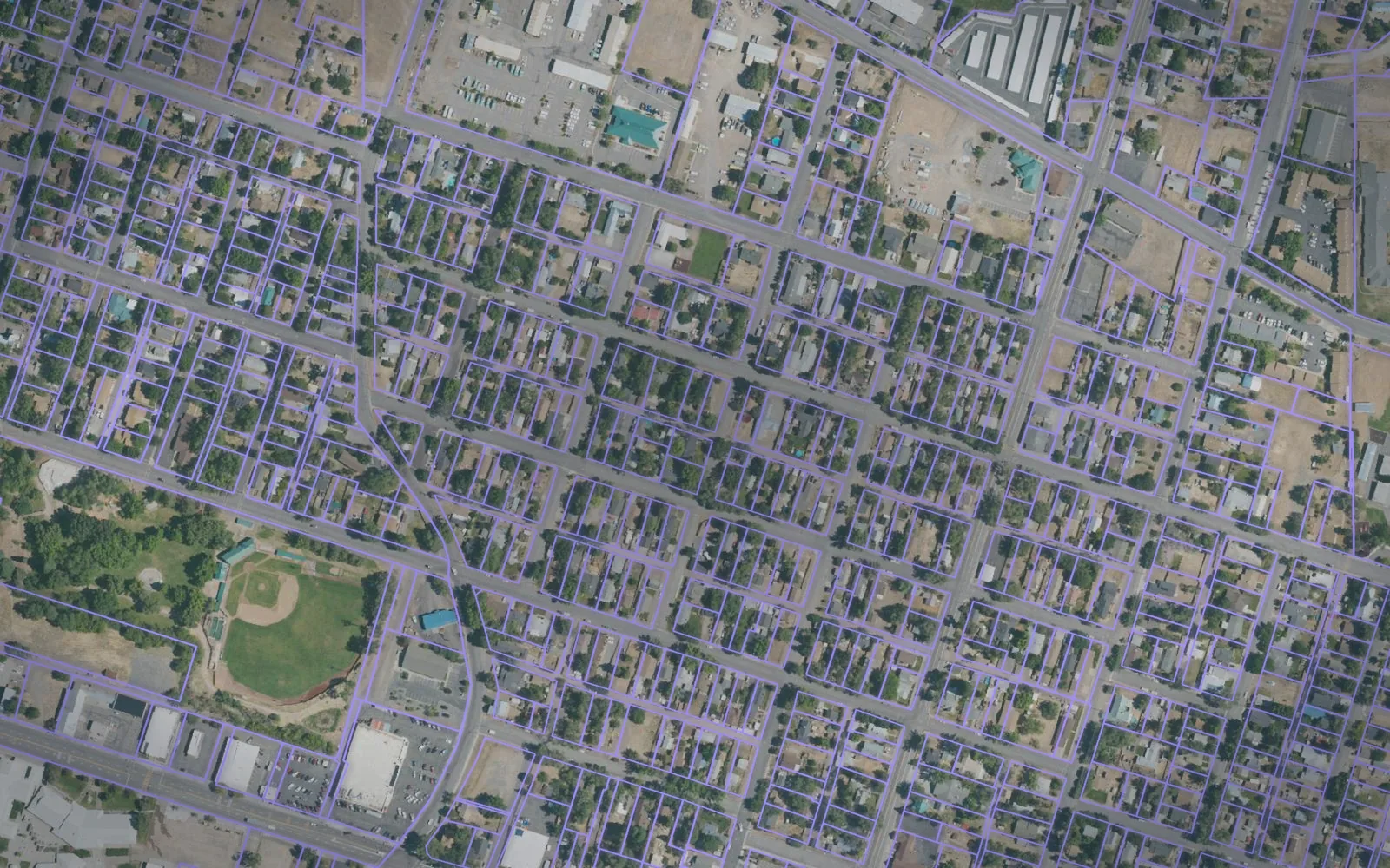 Parcel boundaries over aerial imagery of Lassen County, California