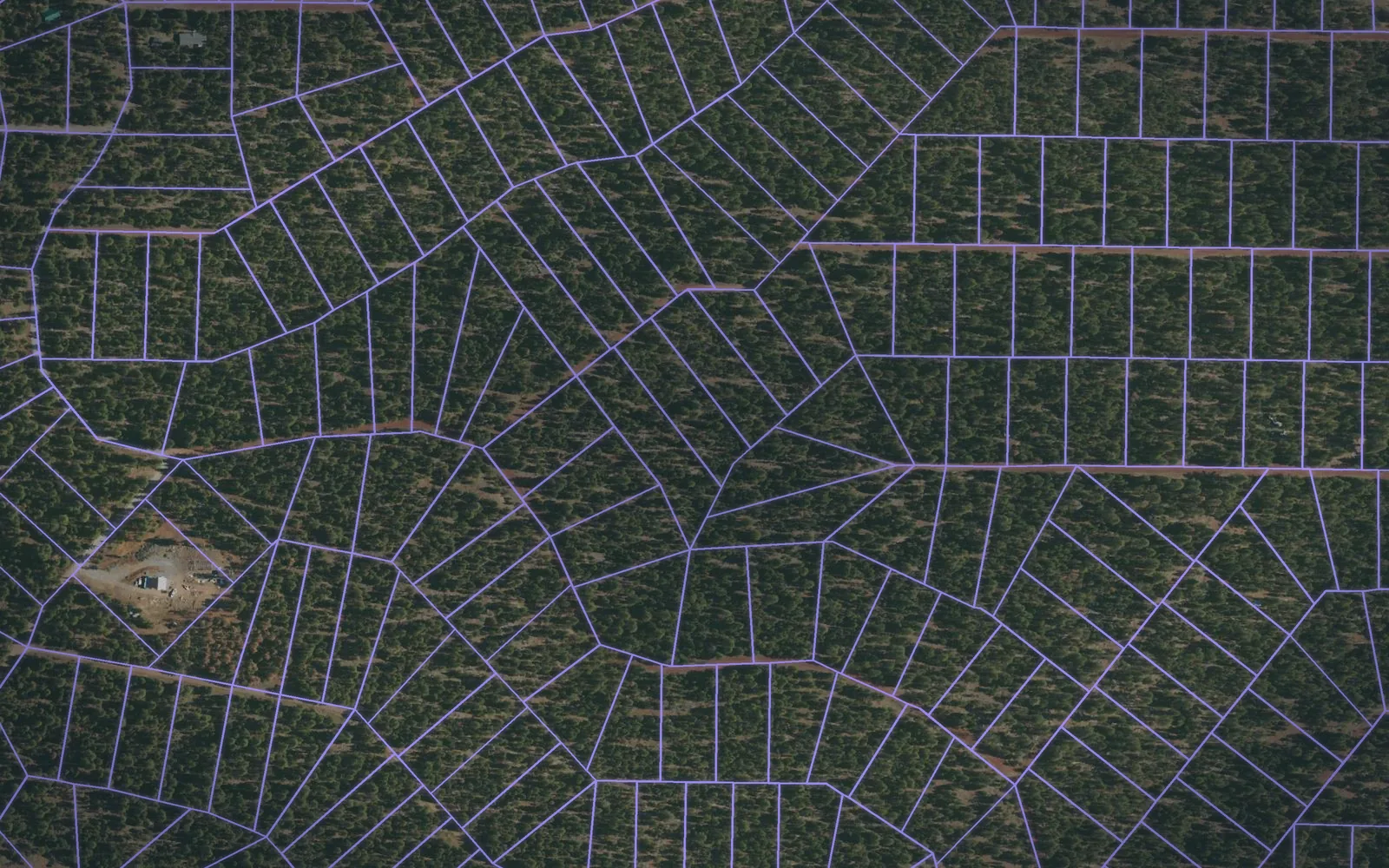 Parcel boundaries over aerial imagery of Modoc County, California