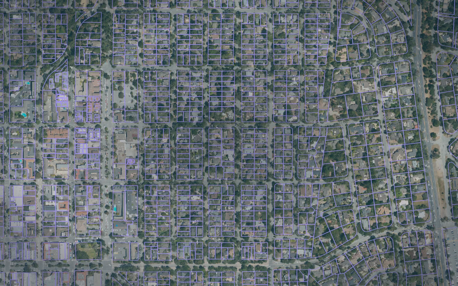 Parcel boundaries over aerial imagery of Monterey County, California