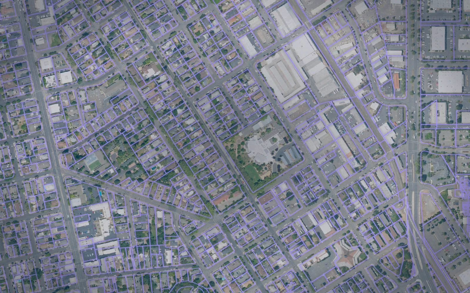 Parcel boundaries over aerial imagery of Napa County, California