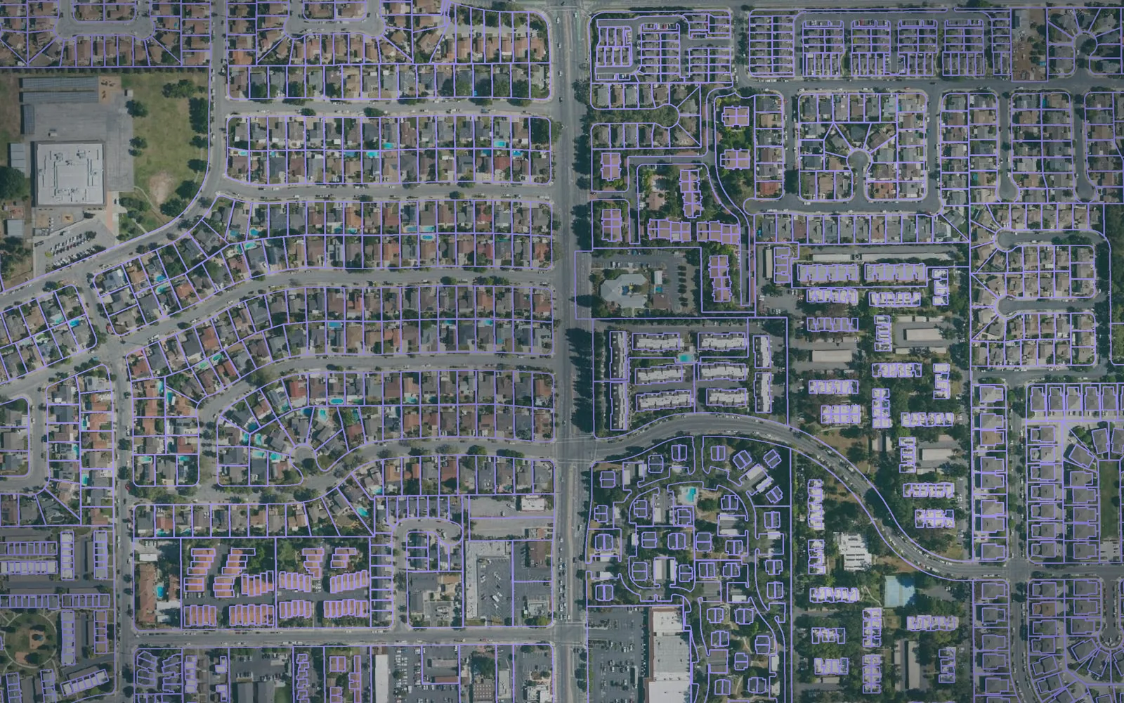 Parcel boundaries over aerial imagery of Santa Clara County, California