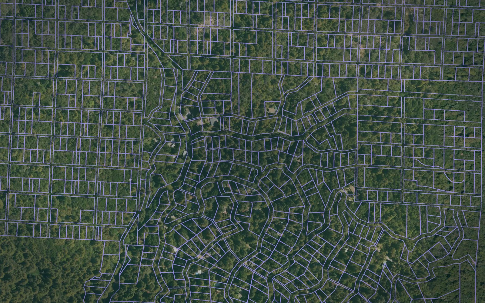 Parcel boundaries over aerial imagery of Santa Cruz County, California