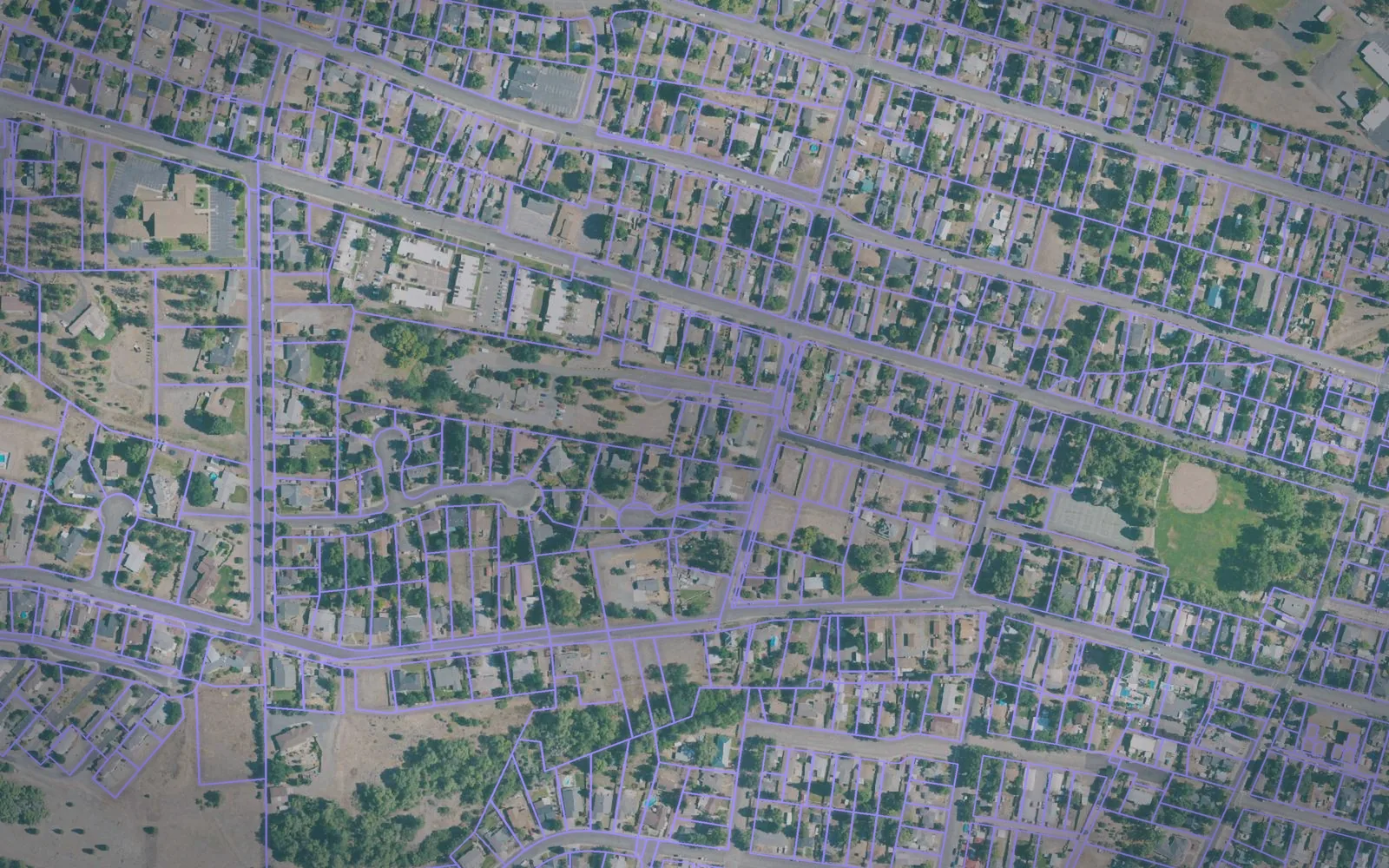 Parcel boundaries over aerial imagery of Siskiyou County, California