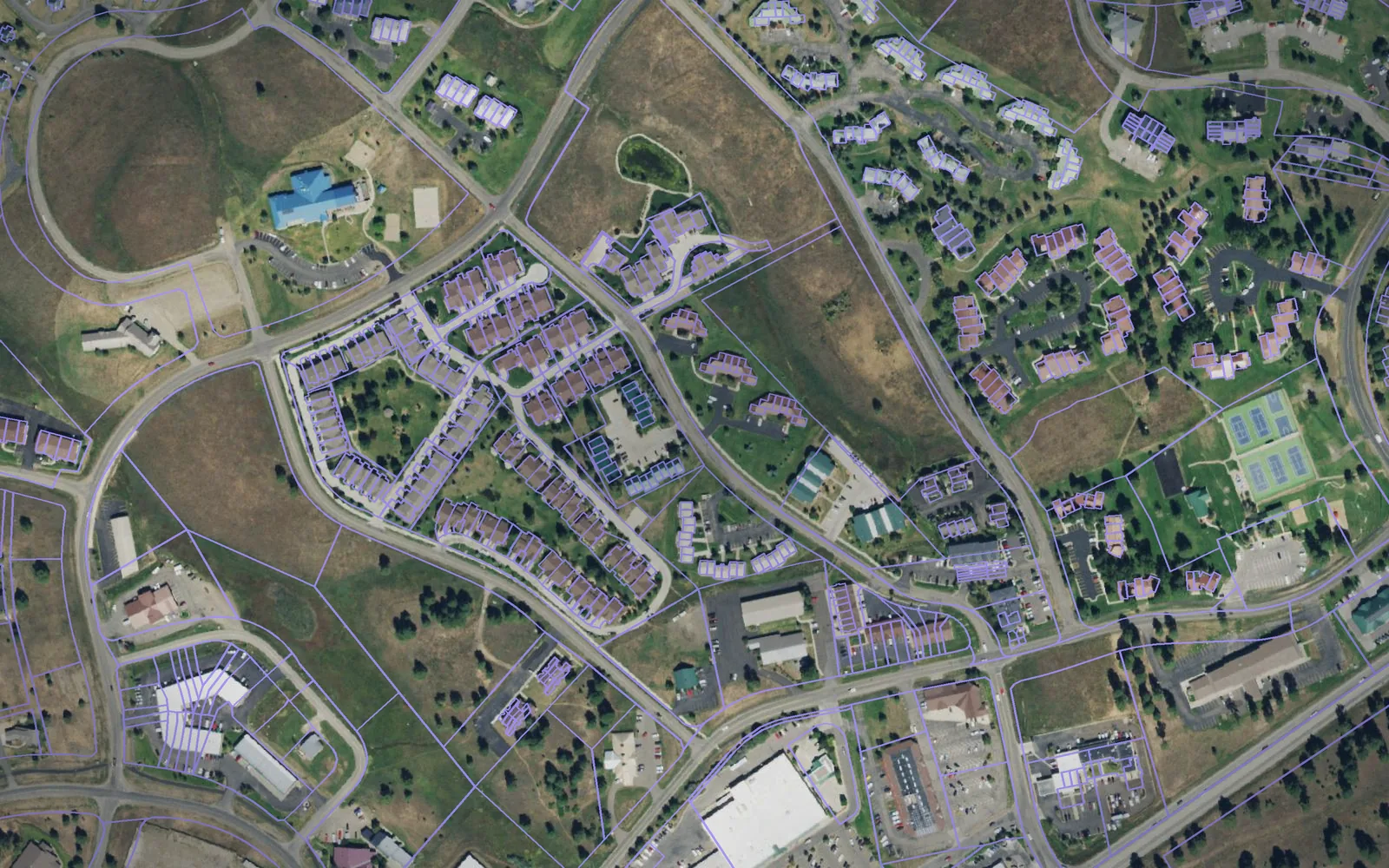 Parcel boundaries over aerial imagery of Archuleta County, Colorado