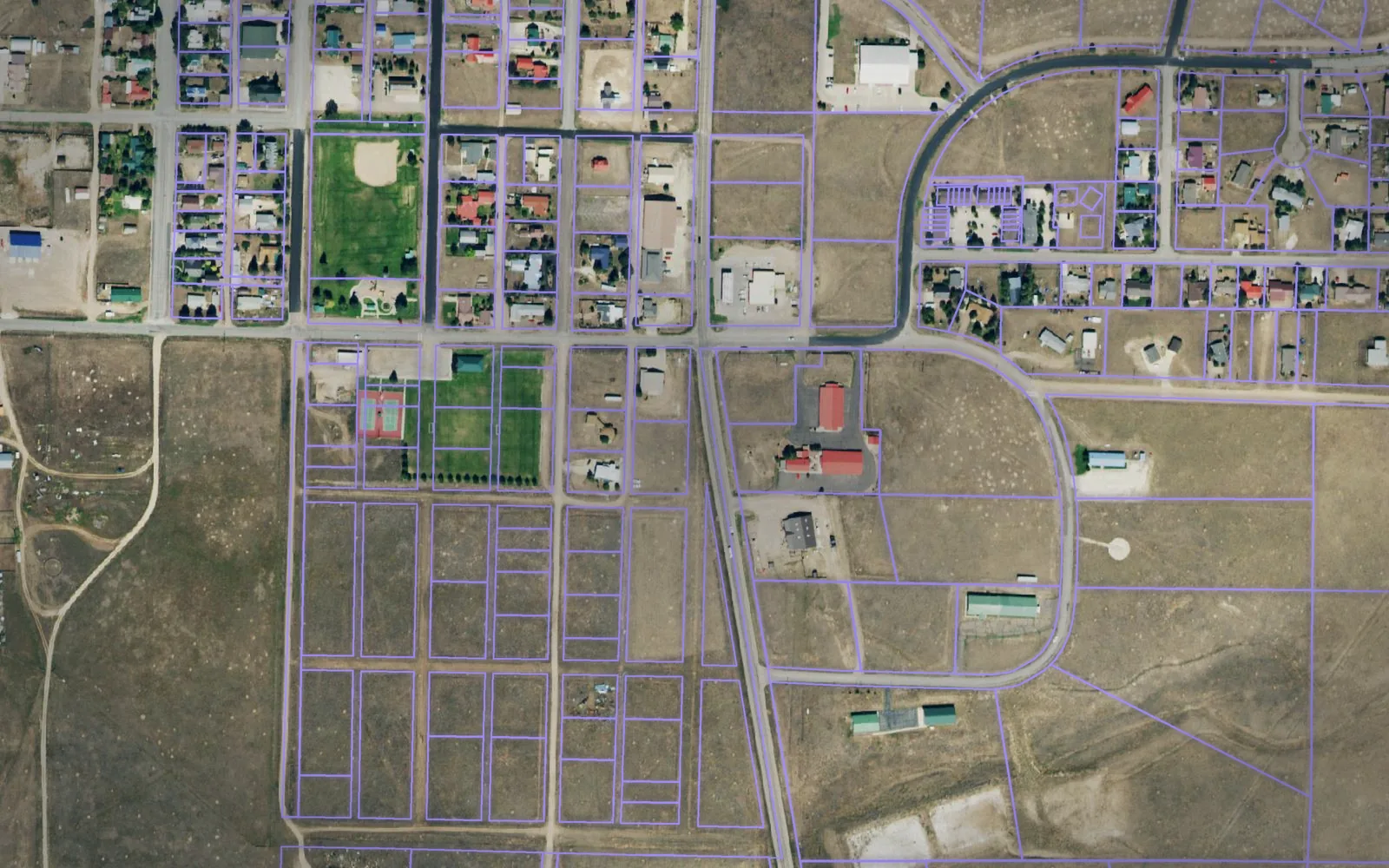 Parcel boundaries over aerial imagery of Custer County, Colorado