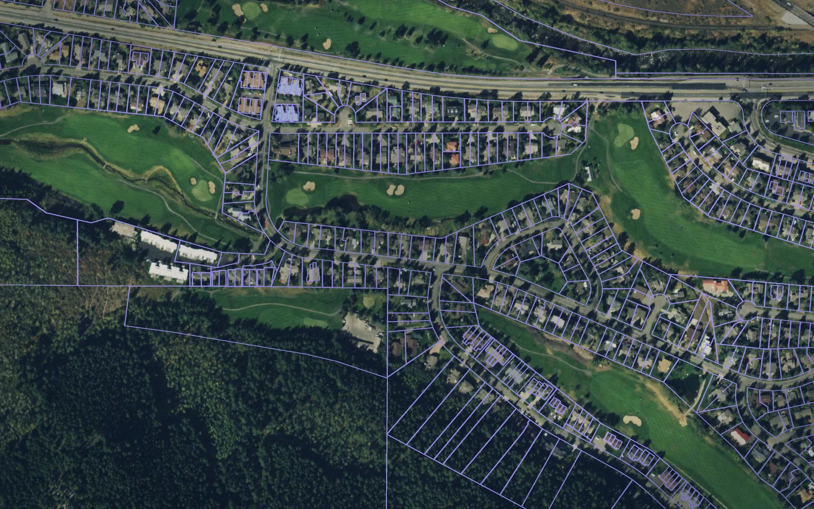 Parcel boundaries over aerial imagery of Eagle County, Colorado