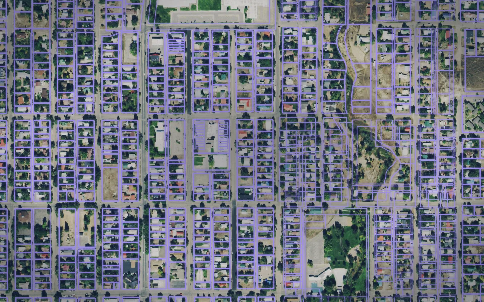 Parcel boundaries over aerial imagery of Moffat County, Colorado
