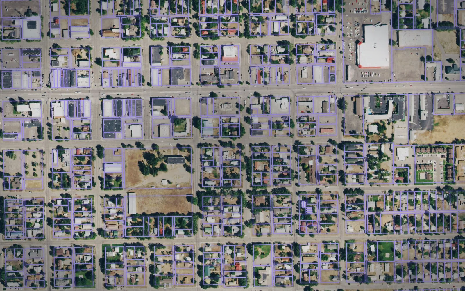 Parcel boundaries over aerial imagery of Montezuma County, Colorado