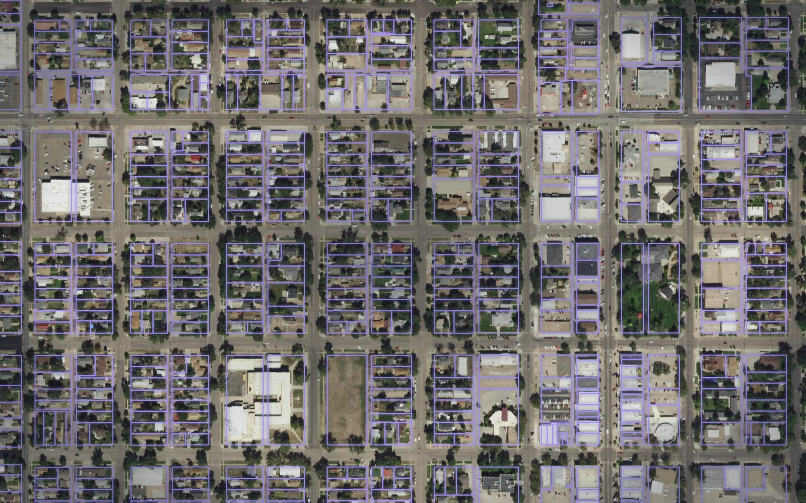 Parcel boundaries over aerial imagery of Morgan County, Colorado