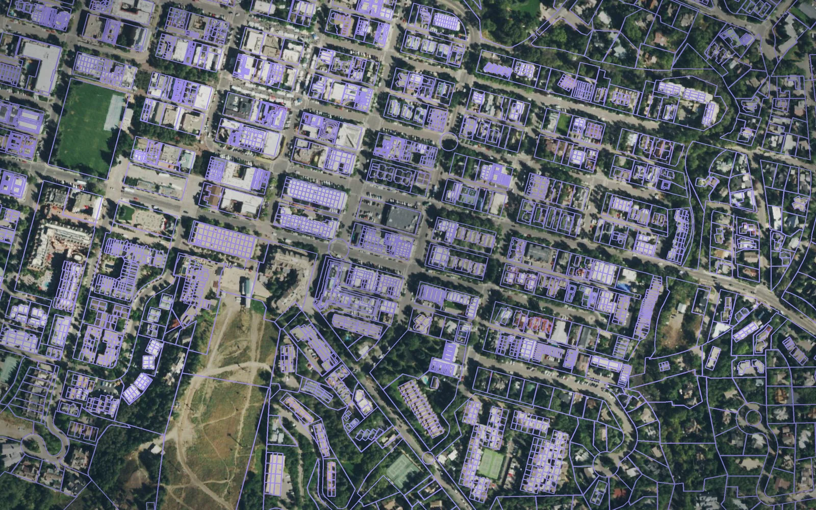 Parcel boundaries over aerial imagery of Pitkin County, Colorado