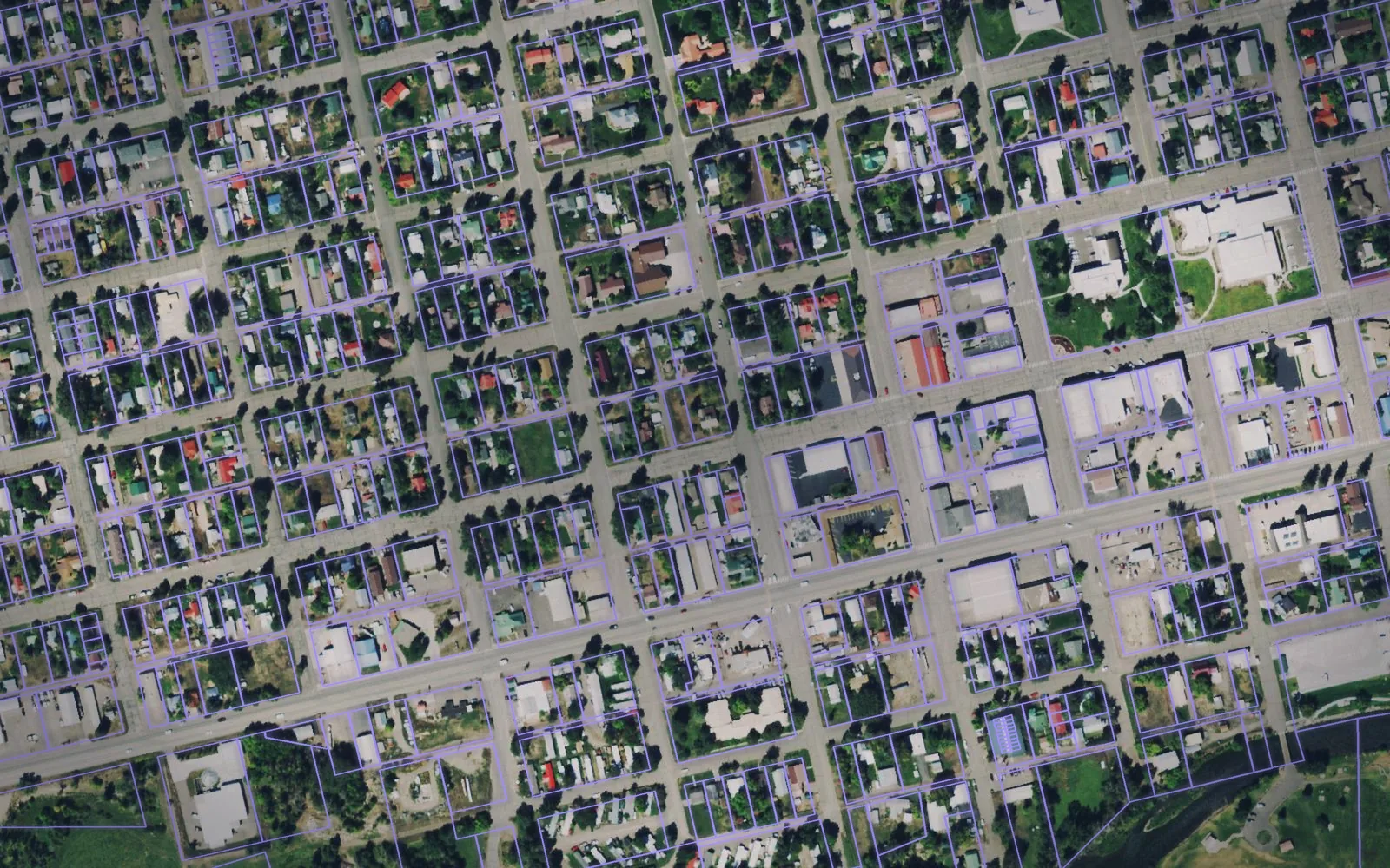 Parcel boundaries over aerial imagery of Rio Blanco County, Colorado