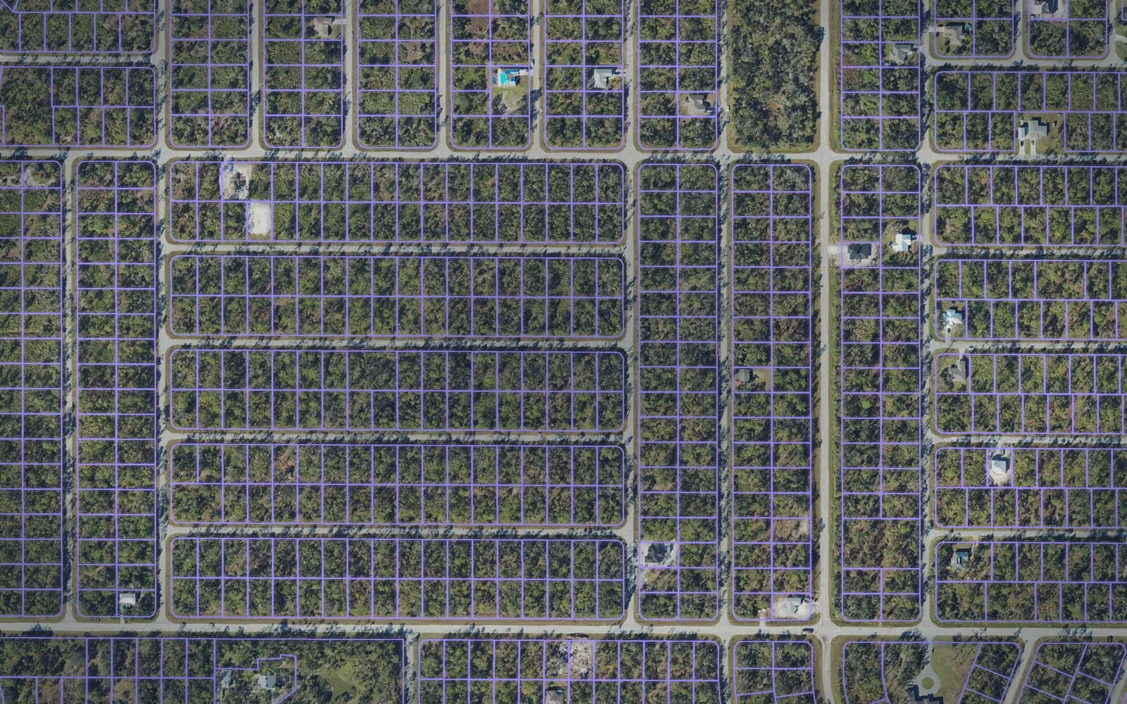 Parcel boundaries over aerial imagery of Charlotte County, Florida