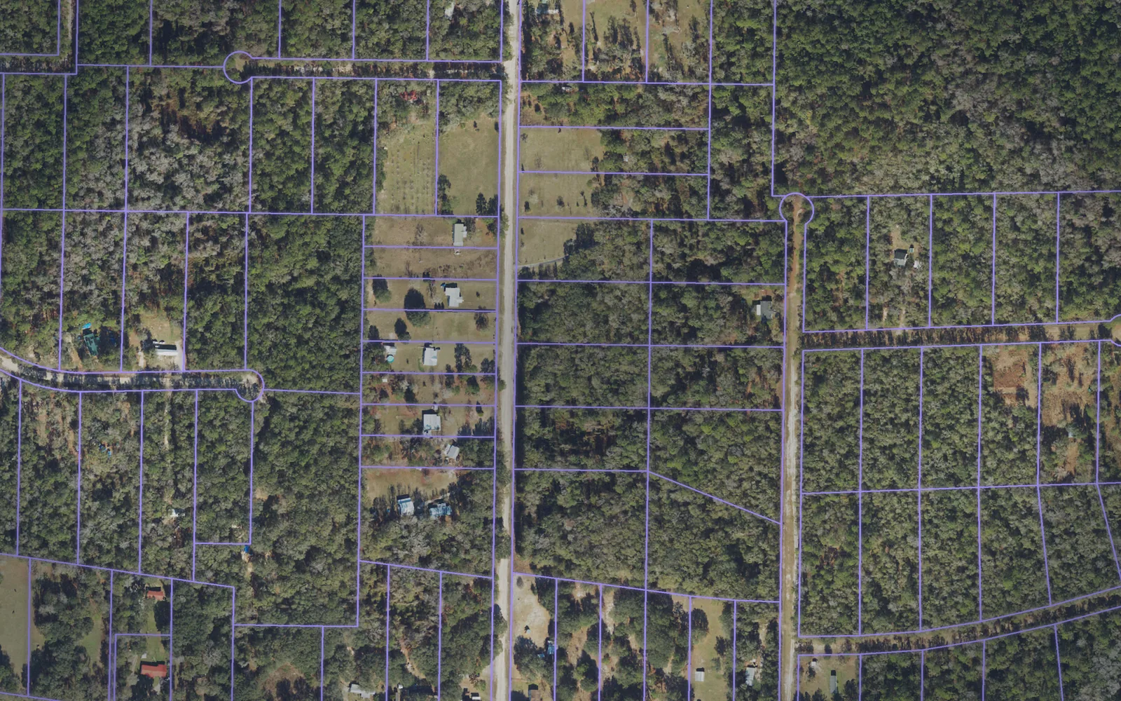 Parcel boundaries over aerial imagery of Hamilton County, Florida