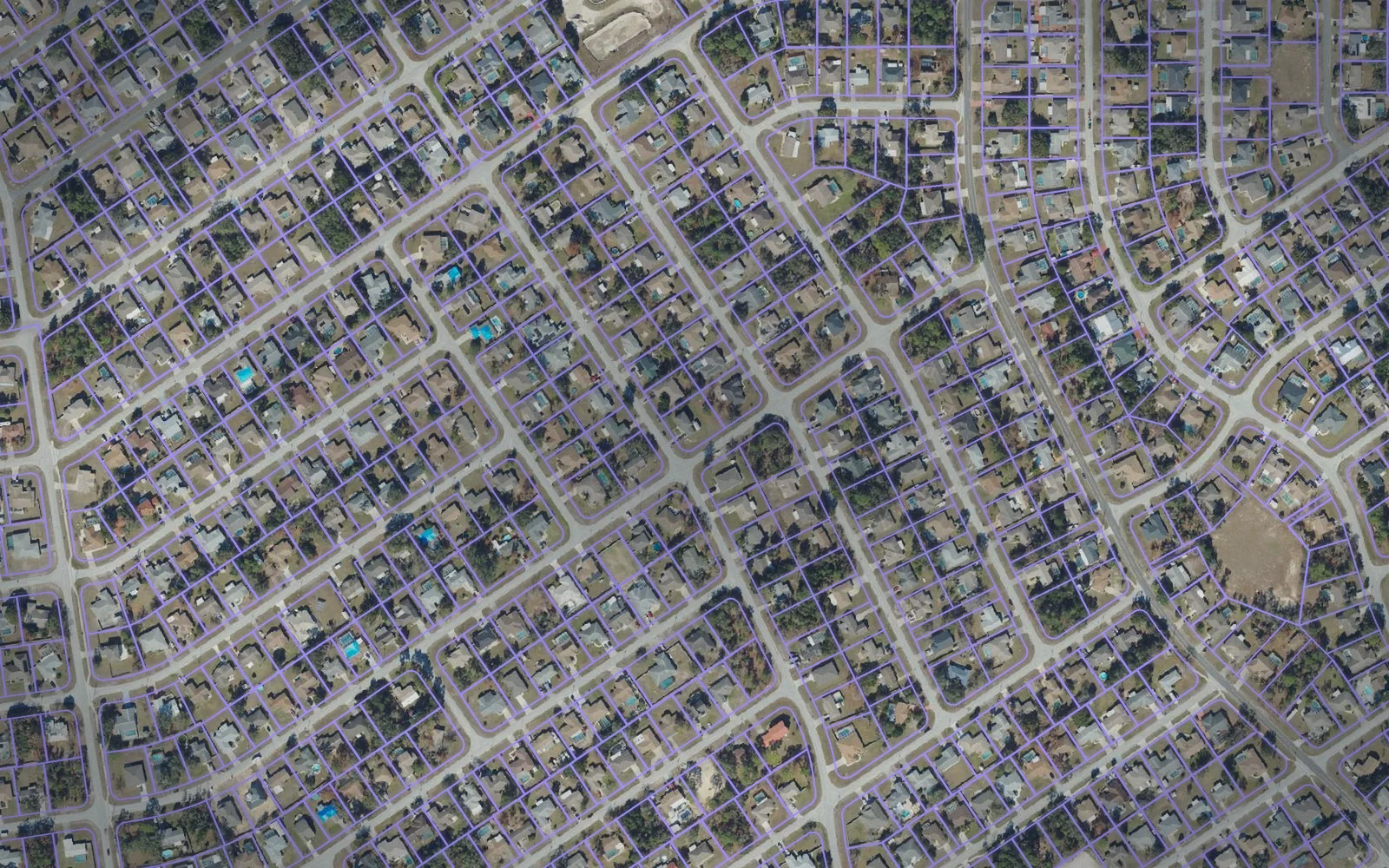 Parcel boundaries over aerial imagery of Hernando County, Florida