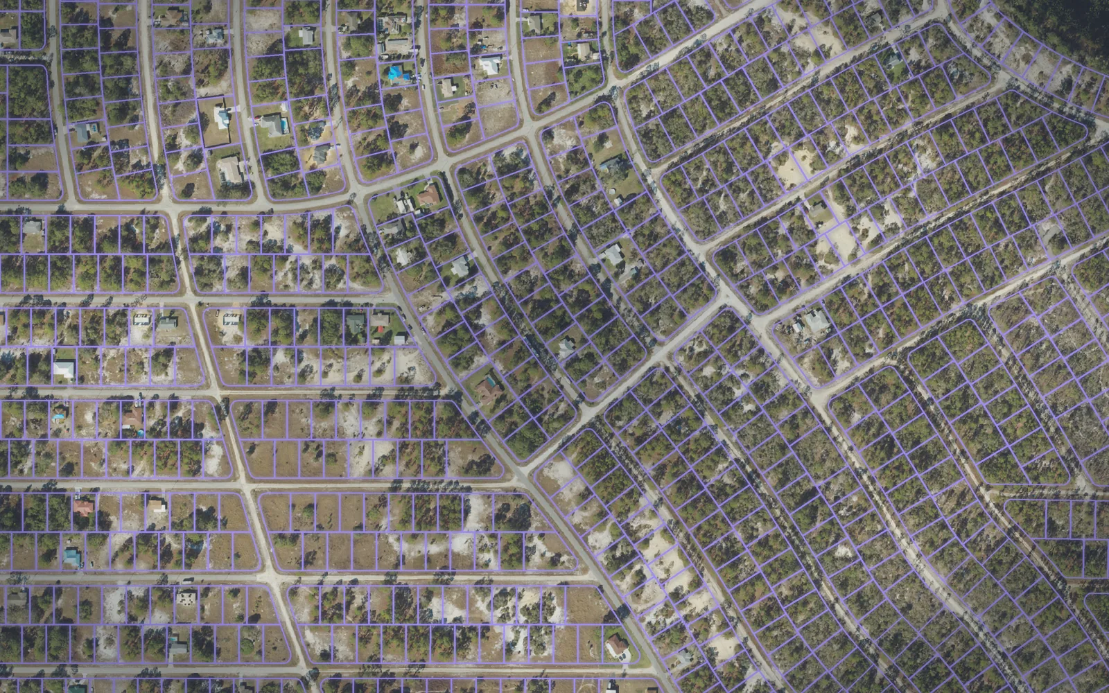 Parcel boundaries over aerial imagery of Highlands County, Florida