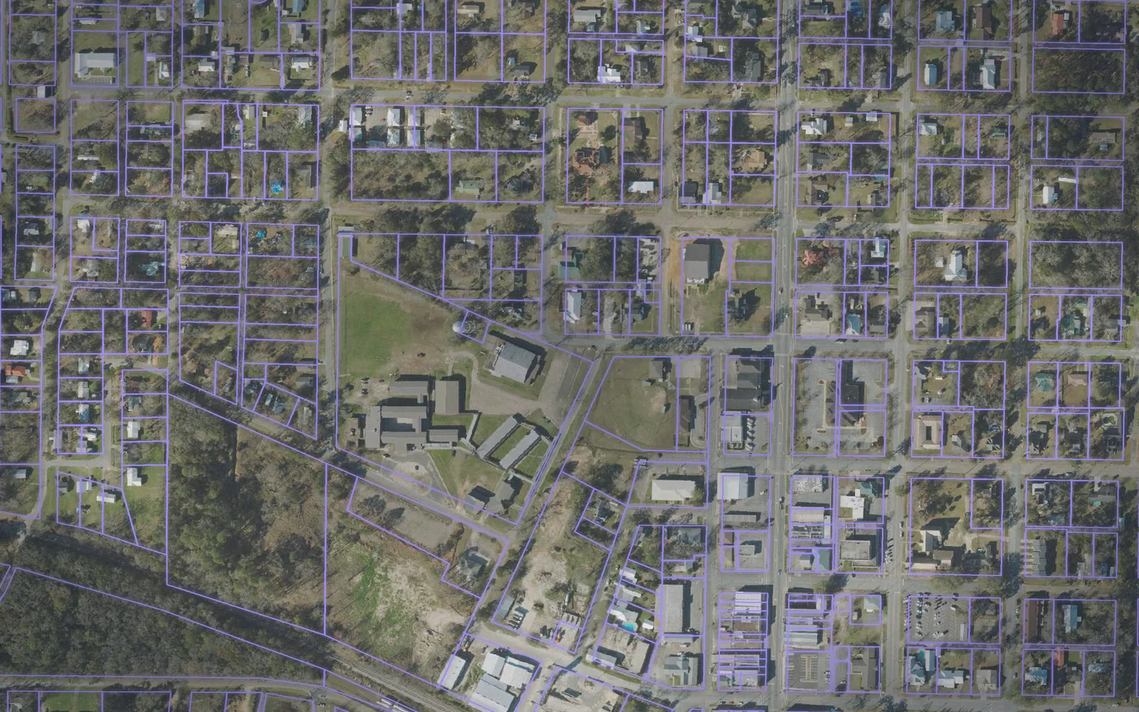 Parcel boundaries over aerial imagery of Holmes County, Florida