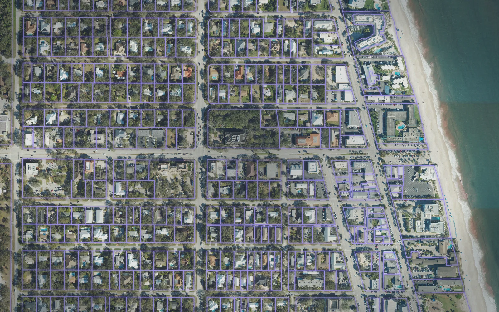 Parcel boundaries over aerial imagery of Indian River County, Florida