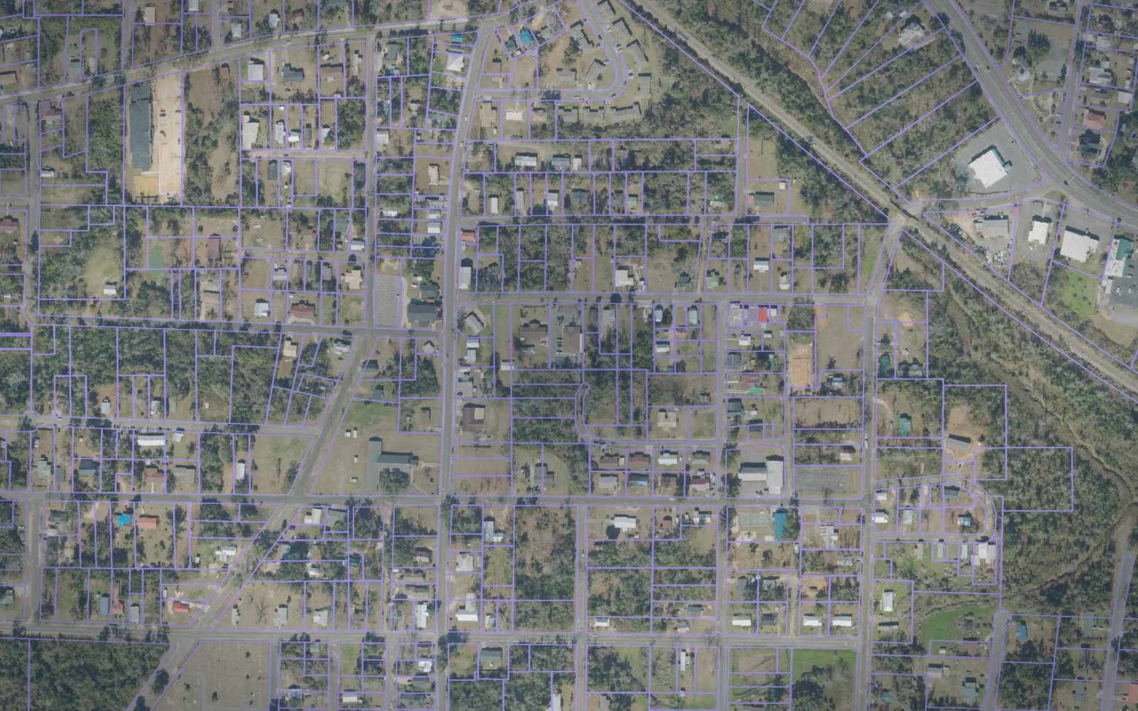 Parcel boundaries over aerial imagery of Jackson County, Florida