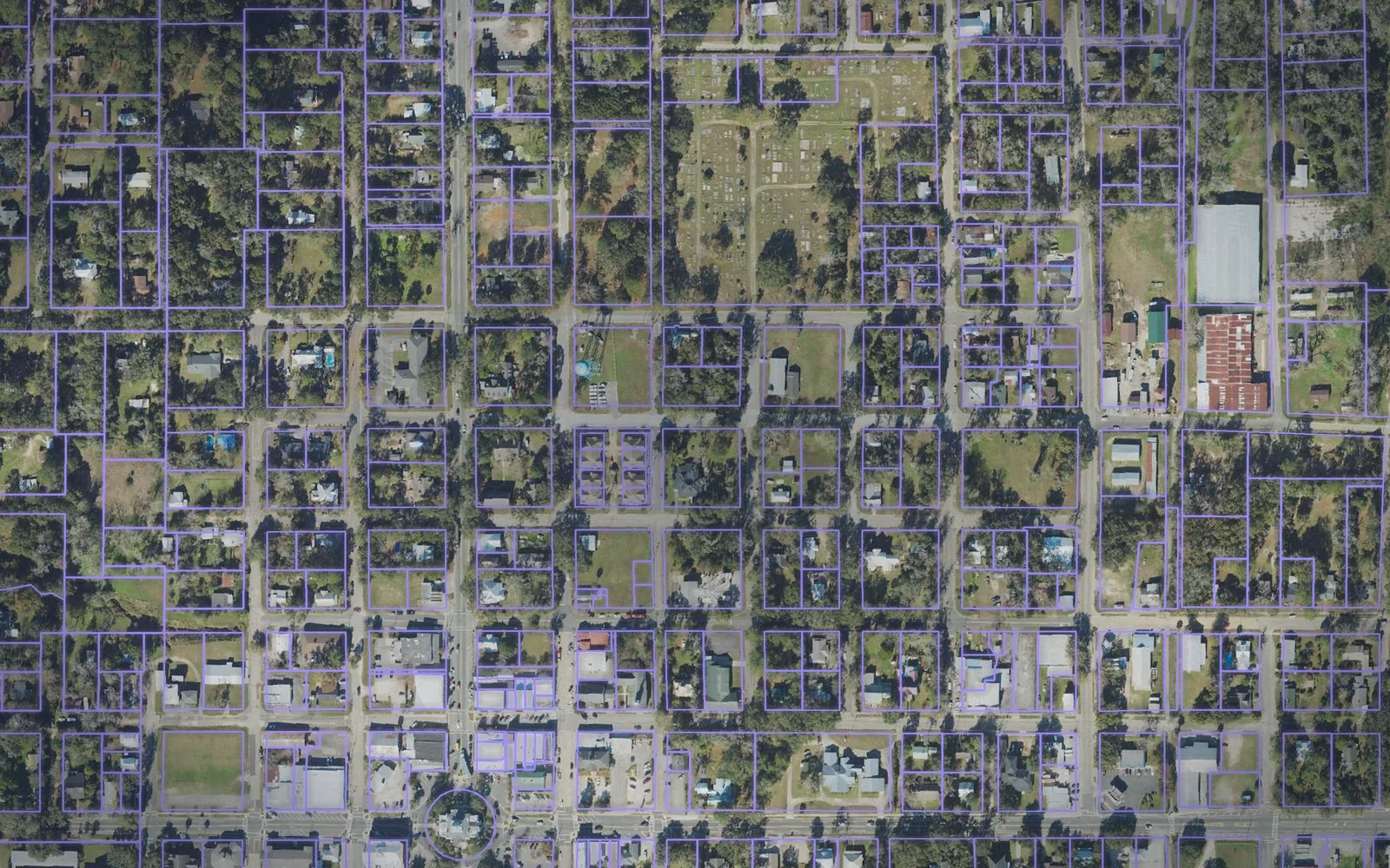 Parcel boundaries over aerial imagery of Jefferson County, Florida