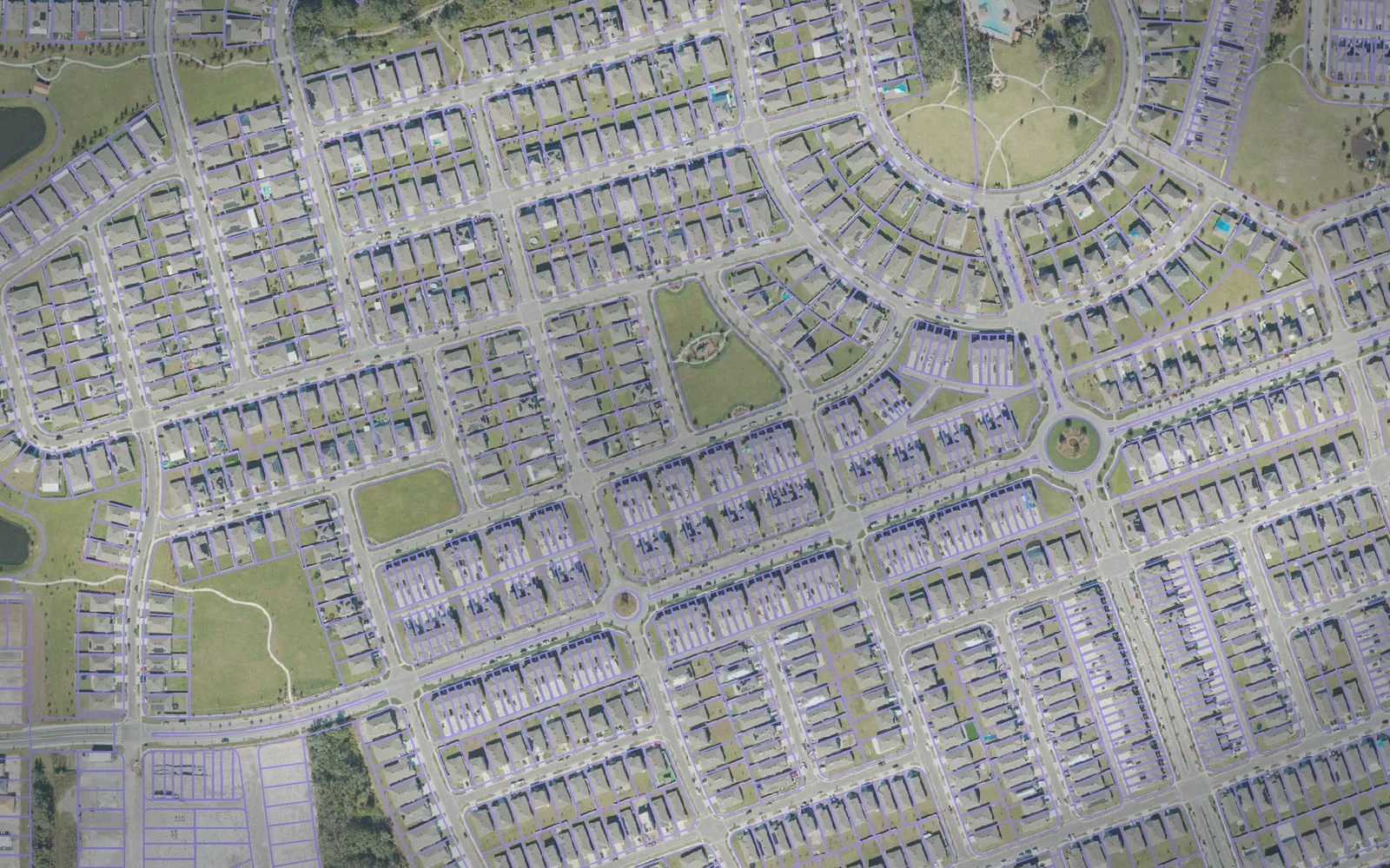 Parcel boundaries over aerial imagery of Osceola County, Florida