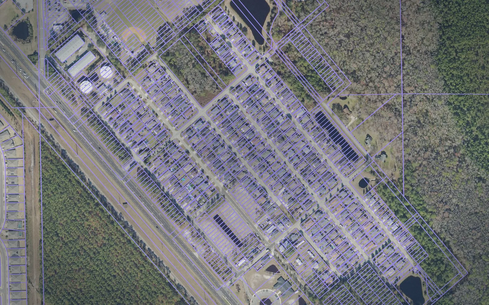 Parcel boundaries over aerial imagery of St. Johns County, Florida