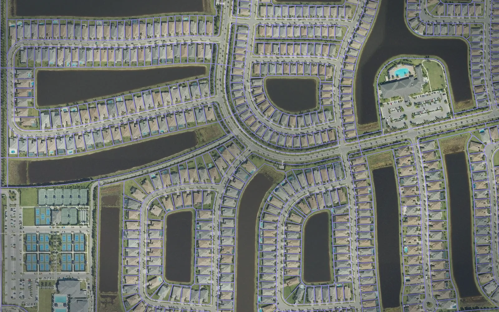 Parcel boundaries over aerial imagery of St. Lucie County, Florida