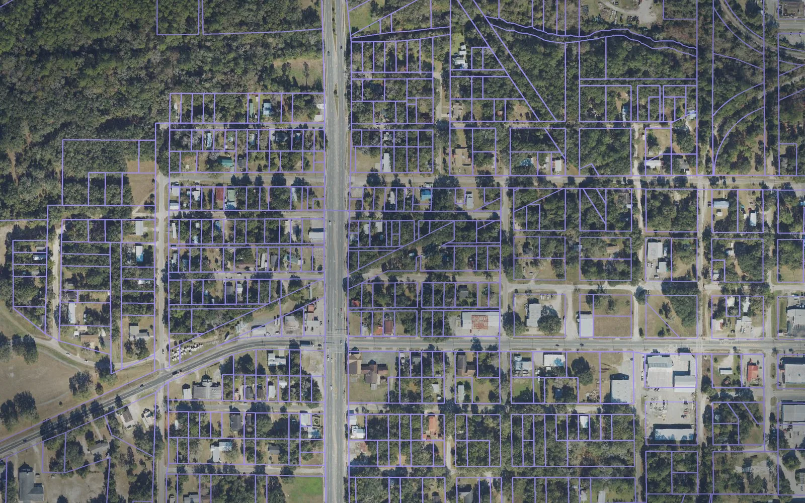 Parcel boundaries over aerial imagery of Taylor County, Florida